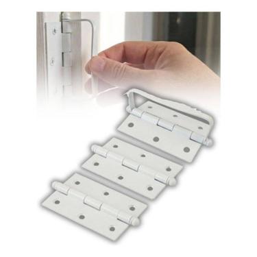 Imagem de Dobradiça Camarão Kit Porta Camarão Branco Aço Alça