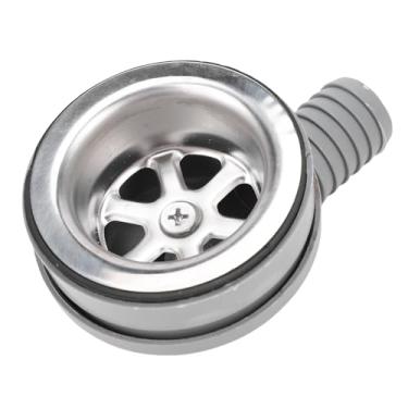 Imagem de Yosoo Health Gear Dreno de ângulo Reto RV, Filtro de Pia de Aço Inoxidável Com Conjunto de Drenagem, para Pia de Cozinha de Iate RV, Diâmetro Externo de 2,76 pol., de 2,09 pol., Furo de