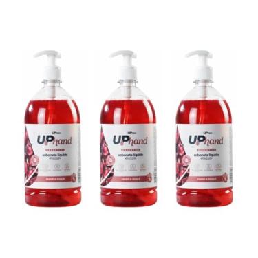 Imagem de Kit com 3 Sabonetes Líquidos Glicerinados Para Mãos 1L - Up Hand Essential Romã e Maçã