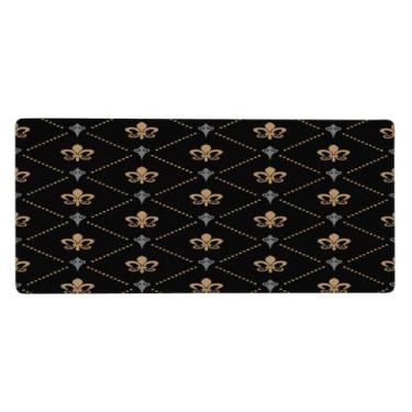 Imagem de Tapete de mouse grande étnico boêmio à prova d'água para computador estendido tapete protetor de mesa antiderrapante base de borracha para escritório, computador, teclado, laptop e mesa de casa, mouse