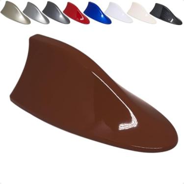 Imagem de Antena Tubarão Shark com Sinal de Rádio FM AM Multimarcas Ideal para Carros com Teto Curvo (Marrom)