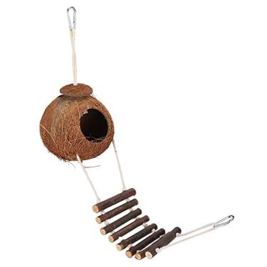 Imagem de aqxreight Criação de Hamster de Pássaro de Escalada Casa de Brinquedo de Ecologia Original Eff Ninho de CocoCasa de de PássaroPássaro Esconderijo de CocoCasa de Casca de de Natural