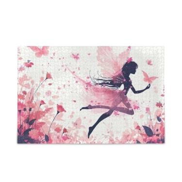 Imagem de 500 Piece Pink Floral Fairy Jigsaw Puzzle Wood and Paper Material, Puzzle for Teens