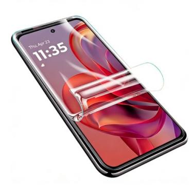 Imagem de LXEEOLX [Pacote com 2 protetores de tela de hidrogel para Motorola Edge 60 Neo, protetor de tela de TPU flexível não quebrável de alta sensibilidade [sem bolhas] (vidro não temperado)