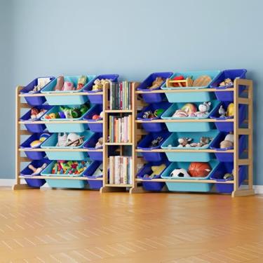Imagem de SpaceAid Organizador grande de armazenamento de brinquedos com 24 compartimentos e 3 prateleiras, estante de armazenamento de brinquedos, estante infantil para quarto, sala de jogos, decoração de