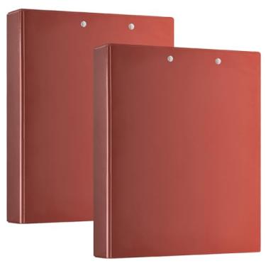 Imagem de Fichários de receitas antiarranhões degradê vermelho preto, 1,5 fichário grande com 3 anéis, resistente, ideal para escritório, escola, casa, pacote com 2