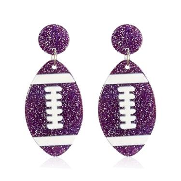 Imagem de Solighter Brincos pendentes de basquete de rúgbi de acrílico leves feitos à mão para mulheres, joias de presente, Large, Acrílico, Sem pedra preciosa