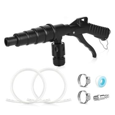 Imagem de Pistola de descarga de refrigerante, kit de descarga do núcleo do aquecedor com alavanca de ar, inclui 2 peças de mangueiras de jardim de 10 cm, com bicos de vários tamanhos para mangueiras de 19 a 40