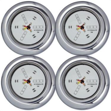 Imagem de Kit 4 Refletores Led 9w RGB Inox Iluminação Piscina - Hidralux