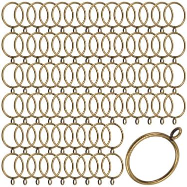 Imagem de JEUIHAU 150 anéis de cortina de metal com ilhós, diâmetro interno de 3,8 cm para varão de chuveiro, porta de banheiro e ganchos de cortina de janela deslizante (Bronze)