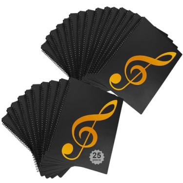 Imagem de Pasta de música para partituras, fichário em espiral em branco para organizador de partituras e documentos, 21 x 28 cm, suporte para partituras de banda (pacote com 25)