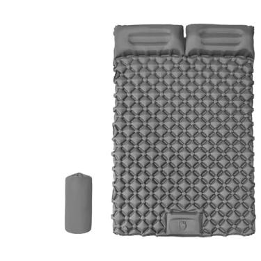 Imagem de ColchãO InfláVel Casal Resistente AutomáTico Multiuso Camping 190 * 120 * 5 Cm Com Travesseiro(Cinza)