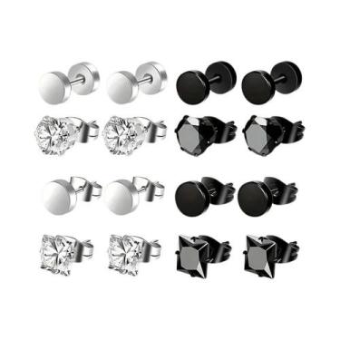 Imagem de Brincos De Aço Inoxidável Unissex Com Design De Barra, 2-20 Pares, Pen