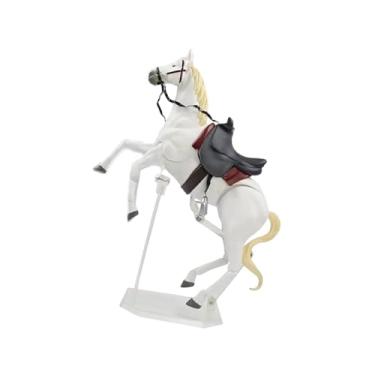 Imagem de Esquirla Estátua de Cavalo/Pônei, Figura de ação, Modelo com Suporte, Ornamento Realista, Articulado com Juntas Móveis, Colecionável para Crianças, Branco