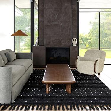 Imagem de Rugs USA Tapete de lã texturizada Arvin Olano x Chandy, 91 cm x 1,5 m, preto