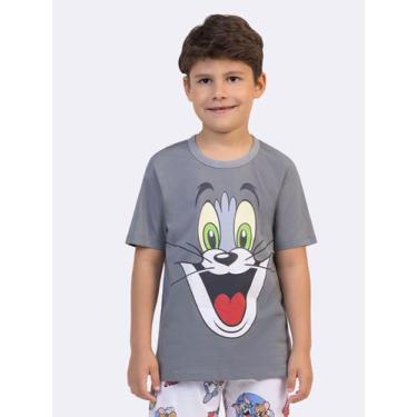 Imagem de Pijama Manga Curta Infantil Masculino Tom & Jerry Pop, Grafite, 10, Me