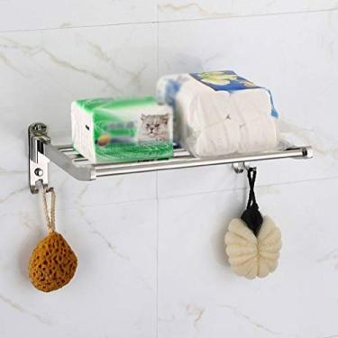 Imagem de Prateleira de banheiro barra de toalha montada na parede toalheiro de camada única prateleira de toalha de trilho de aço inoxidável 40-80 cm acessórios de banheiro (tamanho: 50 cm) (60 cm)