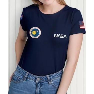 Imagem de Camiseta Camisa Adulto Feminina Masculina Algodão Astronauta NASAA Ast