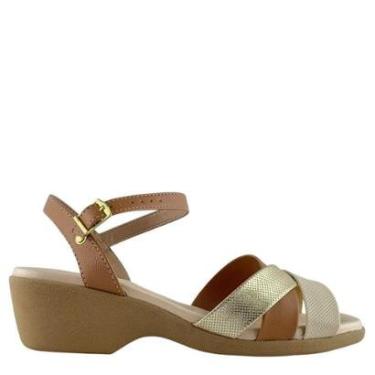 Imagem de Sandália Beira Rio Feminina Salto Anabela Baixo e Fivela Ajustável-Feminino