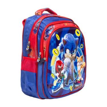 Imagem de Mochila Infantil Sonic Filme Alça Costas Espaçosa Cor Azul - TOYS 2U
