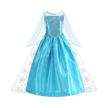 Imagem de Fantasia De Halloween Para Meninas, Vestido De Princesa Elsa De Frozen