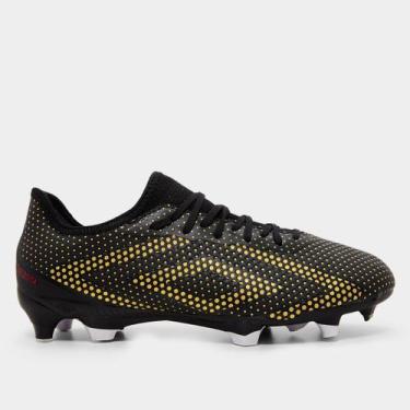 Imagem de Chuteira Campo Umbro Velocita Lx Club Unissex, Preto, Dourado, 41