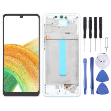 Imagem de Hiregolish Peças de reparo de tela, para Samsung Galaxy A33 5G SM-A336 6,3 polegadas OLED LCD digitalizador de tela conjunto completo com moldura, conjunto de substituição de tela com kits de reparo