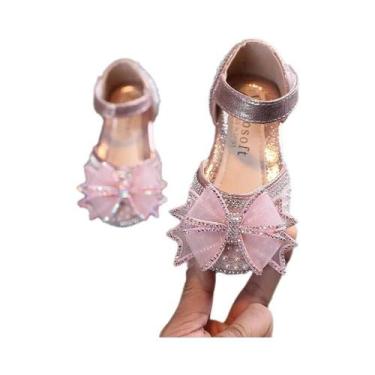 Imagem de Sandálias Planas Com Laço Para Meninas, Calçados Confortáveis De Couro