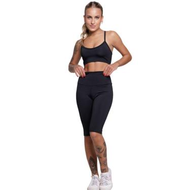 Imagem de Conjunto Bermuda Ciclista E Top Alça Fina Serra e Mar Roupa Para Academia Moda Fitness-Feminino