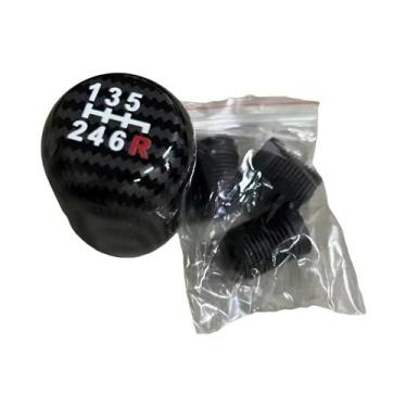 Imagem de Manopla De Câmbio Universal De Alumínio Carbono Preto 5/6 Velocidades 