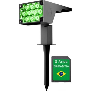 Imagem de Luminaria Spot Solar Jardim Led Luz Verde Oversun
