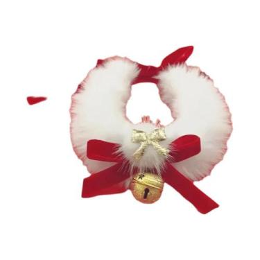 Imagem de Coleira De Natal Vermelha Com Laço Para Gatos E Cães, Feita À Mão, Dec