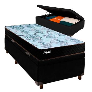 Imagem de Cama Box Bau + Colchão Solteiro Molas Ensacadas Life Gold Paropas