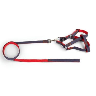 Imagem de Coleira - Guia Com Peitoral Jeans - P Azul