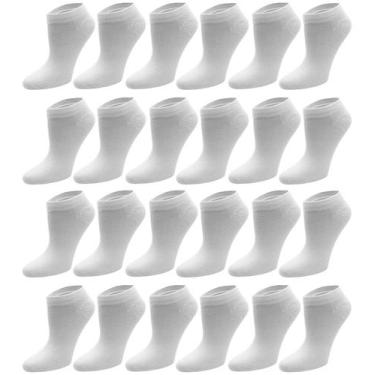 Imagem de Meias de tornozelo Wentrelace para mulheres e meninas, 24 pares, branc