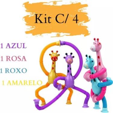 Imagem de Kit 4 Girafa Estica E Gruda Melman Pop It Tubo Tik Tok - Girafa Pop It