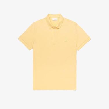 Imagem de Polo Lacoste Regular Fit Paris em Piqué Stretch, Amarelo, 2XL