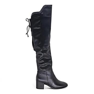 Imagem de Bota Bottero Over The Knee Couro Salto Bloco Feminina Casual-Feminino