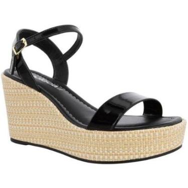 Imagem de Sandália Moleca Plataforma Trama Lurex Verniz Preto-Feminino