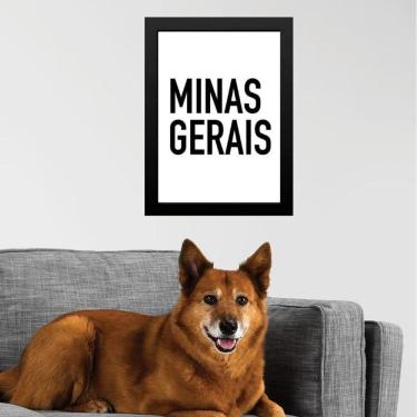 Imagem de Quadro Decorativo Tipografia Minas Gerais 45X34Cm - Vidro