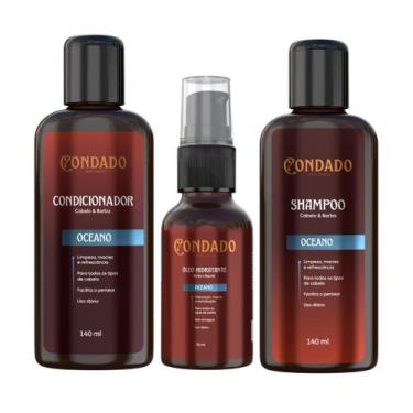 Imagem de Kit Shampoo Condicionador Óleo Para Barba Cabelo Masculino - Condado