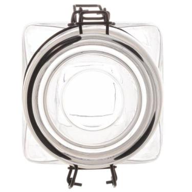 Imagem de Pote Hermético Lyor de Vidro com Metal Preto 1,330L - Wolff