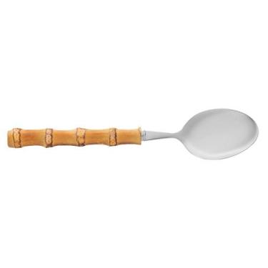 Imagem de 4 Colheres para Mesa Wolff Bambu Tulum de Aço Inox 20,5cm