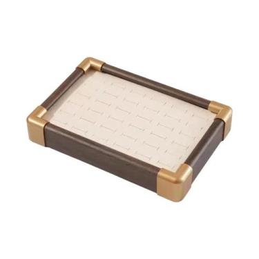 Imagem de Bandeja Expositora De Joias De Madeira Com 36 Compartimentos E Veludo 