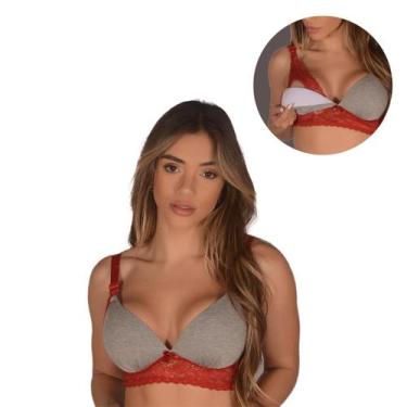 Imagem de Sutiã de Amamentação com Bojo Soft e Detalhes em Renda Sutian Reforçad