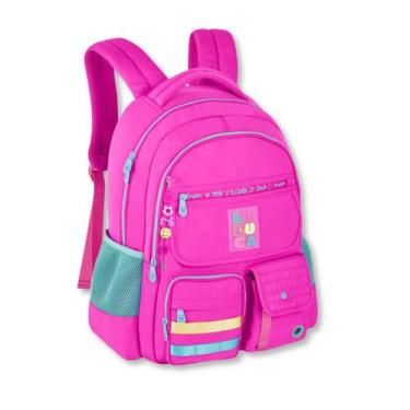 Imagem de Mochila Costas Luluca Bolsa Escolar Feminina Colorida Premium, Rosa