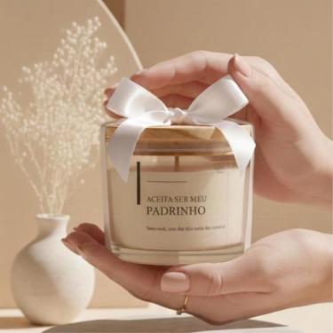 Imagem de Vela Aromática Convite Para Padrinho De Batizado E Casamento - Lar.