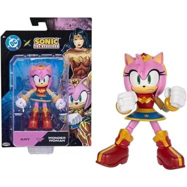 Imagem de Sonic e DC Liga da Justiça - Boneco Articulado Amy Mulher Maravilha 12cm – Sunny