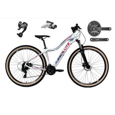 Imagem de Bicicleta Aro 29 Absolute Hera Feminina Câmbios Shimano Altus 27v Freios Hidráulicos Garfo com Trava no Guidão Pneu com Faixa Bege - Branco