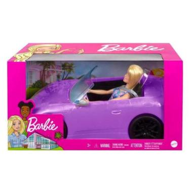 Imagem de Boneca Barbie Com Carro Conversível Roxo Mattel